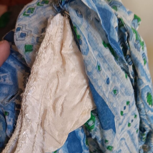 sz 10 Vintage 1960's Sheer Berkshire Geometric Print House Dress w/Belt B-Tween - Picture 12 of 15